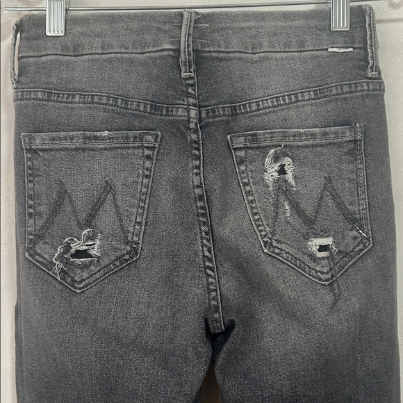 Mother High Waist Looker Ankle Chew Jean in Scene Of The Crime Washed Grey sz 25 - Picture 9 of 12